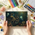 Deep Sea Octopus and Jellyfish Mural Wallpaper — Nautical Marine Art Mural Wallpaper - room preview 03