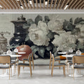Botanical Still Life Mural Wallpaper — Vintage Sketch Study Mural Wallpaper - room preview 03