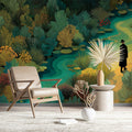 Stroll by the Riverbank Mural Wallpaper — Artistic Nature Scene Mural Wallpaper - room preview 03
