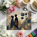 Starlit Garden Silhouette Mural Wallpaper in Gold and Slate Mural Wallpaper - room preview 03