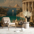 Ancient Mediterranean Oasis Mural Wallpaper — Architectural Mural Mural Wallpaper - room preview 03