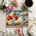 Vintage Sky Cloudscape Mural Wallpaper — Artistic Etching Style Mural Wallpaper - room preview 03