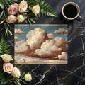 Etched Cloudscape Mural Wallpaper — Vintage Sky Illustration Mural Wallpaper - room preview 03