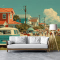 Coastal Summer Vibe Mural Wallpaper — Seaside Leisure Scene Mural Wallpaper - room preview 03