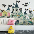 Cat Pirate Castle Mural Wallpaper — Whimsical Children's Adventure Mural Wallpaper - room preview 03