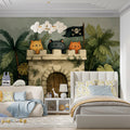 Pirate Cat Castle Mural Wallpaper — Playful Jungle Illustration Mural Wallpaper - room preview 03