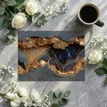 Gilded Geode Fissure Mural Wallpaper in Charcoal and Gold Mural Wallpaper - room preview 03