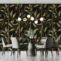 Olive Branch Botanical Mural Wallpaper — Moody Mediterranean Design Mural Wallpaper - room preview 03