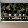 Vintage Citrus Orchard Mural Wallpaper in Sage and Black Mural Wallpaper - room preview 03