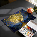 Stained Glass Moonlit Tree Mural Wallpaper — Celestial Art Mural Wallpaper - room preview 03
