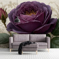 Midnight Rose Floral Mural Wallpaper — Romantic Baroque Style Mural Wallpaper - room preview 03