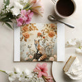 Fox and Wild Rose Garden Mural Wallpaper in Soft Amber Mural Wallpaper - room preview 03