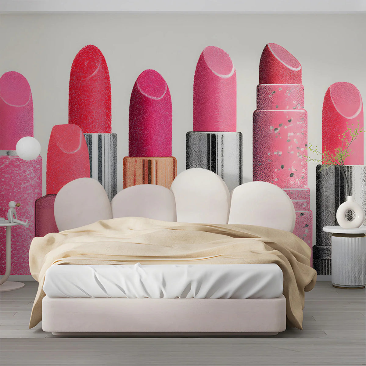 Lipstick Pop Art Mural Wallpaper —Vibrant Modern Beauty Design Mural Wallpaper - room preview 03
