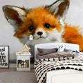 Watercolor Baby Fox Mural Wallpaper for Nature Lovers Mural Wallpaper - room preview 03