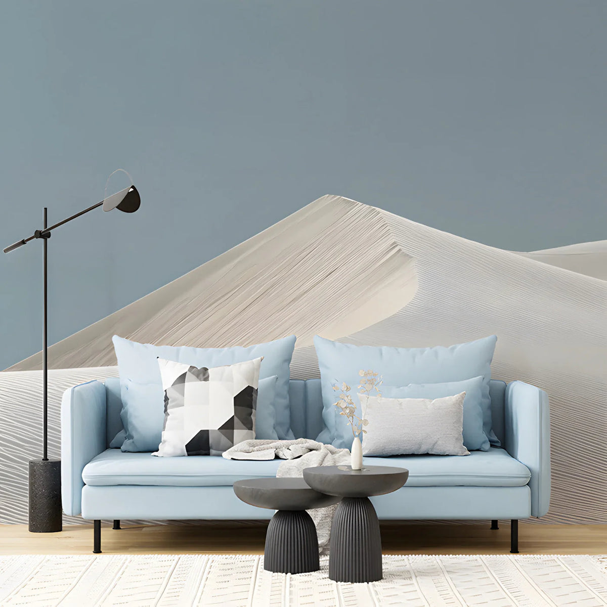 Minimalist Sand Dune Mural Wallpaper — Soft Earthy Landscape Mural Wallpaper - room preview 03