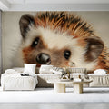 Close-Up Hedgehog Portrait Mural Wallpaper —Whimsical Wildlife Art Mural Wallpaper - room preview 03
