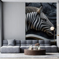 Zebra Relief 3D Effect Mural Wallpaper — Bold Artistic Wall Decor Mural Wallpaper - room preview 03
