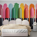 Vibrant Lipstick Swatch Mural Wallpaper —Colorful Pop Art Style Mural Wallpaper - room preview 03