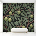 Olive Grove Botanical Mural Wallpaper — Dark Arts & Crafts Style Mural Wallpaper - room preview 03