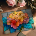 Stained Glass Floral Mural Wallpaper — Colorful Botanical Art Mural Wallpaper - room preview 03