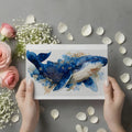 Humpback Whale Mural Wallpaper with Gold Ink Details Mural Wallpaper - room preview 03