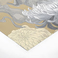 Chrysanthemum Bloom Mural Wallpaper in Ochre and Charcoal Mural Wallpaper - room preview 03