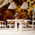 Molten Amber Abstract Mural Wallpaper with Painterly Texture Mural Wallpaper - room preview 03