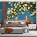 Shiba Inu and Magnolia Blossom Mural Wallpaper - room preview 03
