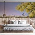 Mimosa Blossom and Garden Bird Mural Wallpaper - room preview 03