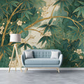 Gilded Bamboo and Cherry Blossom Mural Wallpaper - room preview 03
