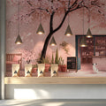 Sakura Café Mural Wallpaper — Whimsical Soft Pink Landscape Mural Wallpaper - room preview 03