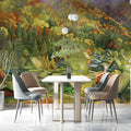 Autumnal Mountain Village Watercolor Mural Wallpaper - room preview 03