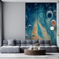 Abyssal Fluid Art Mural Wallpaper — Deep Ocean Abstract Mural Mural Wallpaper - room preview 03