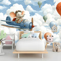 Elephant Pilot Mural Wallpaper — Whimsical Sky Adventure Mural Wallpaper - room preview 03
