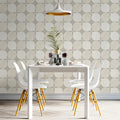 Minimalist Petal Geo Mural Wallpaper in Soft Beige and Cream Mural Wallpaper - room preview 03