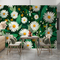 Field of Wild Daisies Mural Wallpaper — Botanical Floral Design Mural Wallpaper - room preview 03