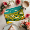 Mediterranean Terraced Valley Mural Wallpaper — Artistic Landscape Mural Wallpaper - room preview 03