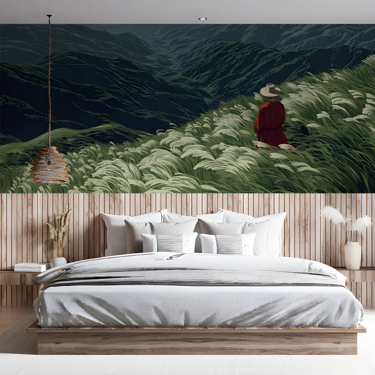 Highland Solitude Mural Wallpaper — Impressionistic Landscape Mural Mural Wallpaper - room preview 03