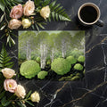 Stylized Birch Forest Mural Wallpaper in Chartreuse and Charcoal Mural Wallpaper - room preview 03