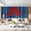 Crimson Aspen Winter Forest Mural Wallpaper - room preview 03