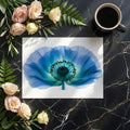 X-Ray Blue Poppy Macro Mural Wallpaper - room preview 03