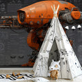 Industrial Mecha Schematic Mural Wallpaper — Kinetic Tech Design Mural Wallpaper - room preview 03