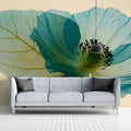 Ethereal Blue Poppy Botanical Mural Wallpaper - room preview 03