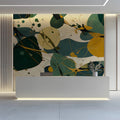 Mid-Century Abstract Mural Wallpaper with Ochre and Teal Accents Mural Wallpaper - room preview 03