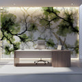 Gilded Forest Branch Mural Wallpaper — Artistic Nature Design Mural Wallpaper - room preview 03