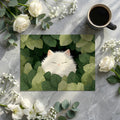White Fluffy Cat in Deep Jungle Mural Wallpaper - room preview 03