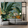 Botanical Garden Mural Wallpaper — Lush Floral Art Scene Mural Wallpaper - room preview 03