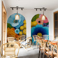 Vibrant Botanical Garden Mural Wallpaper in Saturated Florals Mural Wallpaper - room preview 03