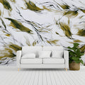 Abstract Willow Branch Mural Wallpaper in Ochre and Black Mural Wallpaper - room preview 03