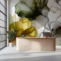 Ginkgo Watercolor Mural Wallpaper — Abstract Botanical Art Mural Wallpaper - room preview 03